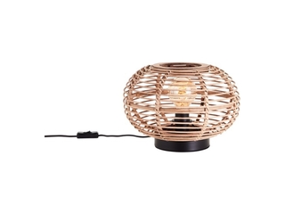 Brilliant Woodball Tafellamp E27 max 1x40W Zwart/Rotan