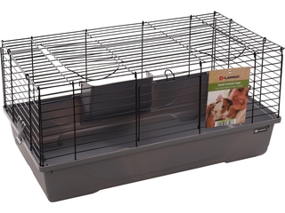 Flamingo cavia en dwergkonijnen Kooi Mobi S  Grijs/Zwart  75 x 47 x 4