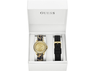 Guess Watches Box Set GW0660L2 Goud Tijgerprint en Zwarte band