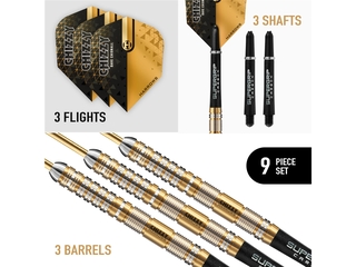 Harrows Chizzy v2 Steeldart, 90% Tungsten, Gold Titanium, 22g