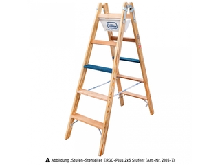 Iller Leiter 2105-7 Houten Treden Trapladder Ergo Plus Inklapbare Ladd