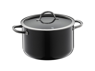 Fusiontec Inspire Kookpot groot, 24 cm, glazen deksel 6,4 liter, Zwart