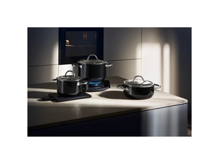 Fusiontec Inspire Kookpot groot, 24 cm, glazen deksel 6,4 liter, Zwart