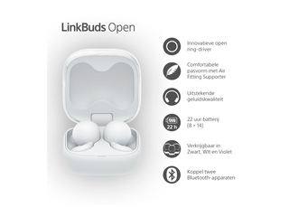Sony LinkBuds Open Draadloze oordopjes – Wit