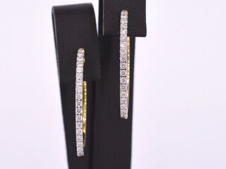 Gouden creolen oorbellen met diamanten