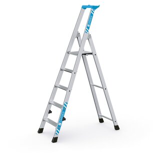Geribbelde staande sportladder 5 treden Zarges, Nova S 42455