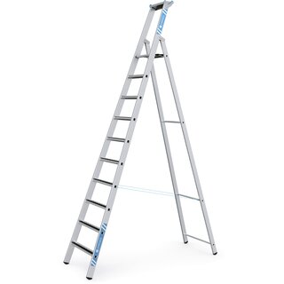 Geribbelde staande sportladder 10 treden Zarges, R13step S 41642