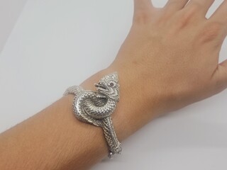 Buddha dragon – puur zilveren armband .925 zilver