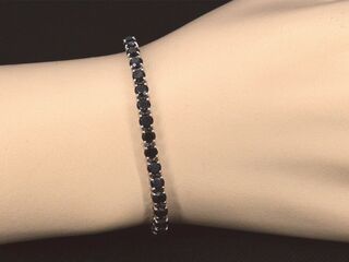 Witgouden armband met 16.00 carat zwarte Briljant geslepen diamanten