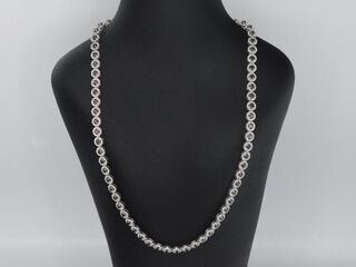 Witgouden collier volledig met witte en zwarte diamanten 14.00 carat