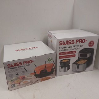 Airfryer 10 L & pizzarette 6 persoons, Swiss Pro Plus