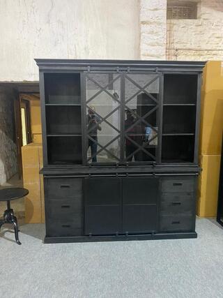 Buffetkast mangohout 160x45x200cm, SanderZ, Zwart, 2025