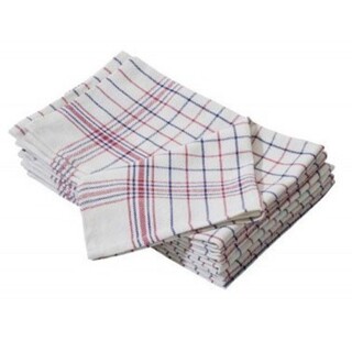 ca.144x Prof. Horeca Theedoek – Wit(Blauw Rood Gelijnd)