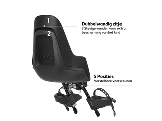 Bobike One Mini Fietsstoeltje Voor – Urban Black