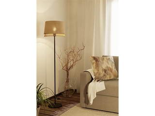 Eglo Tabley Vloerlamp – E27 – 153 cm – Natuur Bruin Zwart – Textiel