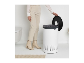 Brabantia Wasmand  60 l  Wit met DarkGrijs kunststof deksel