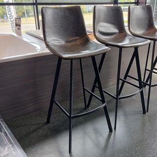 4x Barkruk lederlook