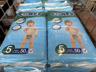 Ca. 400x Luier Maat 5 Junior 11-25 kg (8 pakken van 50 stuks) Confy