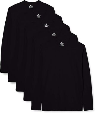 4x 5-pak heren shirt met lange mouwen maat 2XL Lower East, zwart