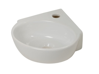 Plieger Corner Hoekfontein  1 kraangat  zonder overloop  glanzend wit