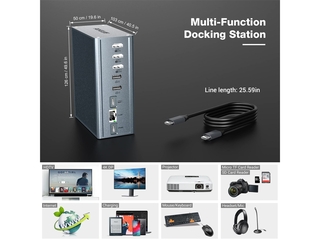 Ayclif USB C Dockingstation 16in1 drievoudige display universeel docki