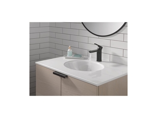 Delta Faucet Moderne Badkamerkraan met een gat Zwarte badkamerkraan af
