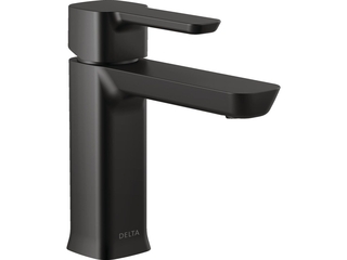 Delta Faucet Moderne Badkamerkraan met een gat Zwarte badkamerkraan af