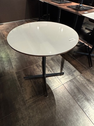 7x Restaurant tafel, Satelliet, zwart/wit, rond