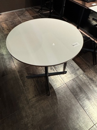 7x Restaurant tafel, Satelliet, zwart/wit, rond