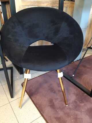 Velvet round chair black SanderZ, Black, 2025