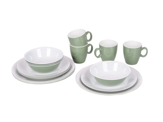 BoCamp Servies Twotone 16 Stuks Groen