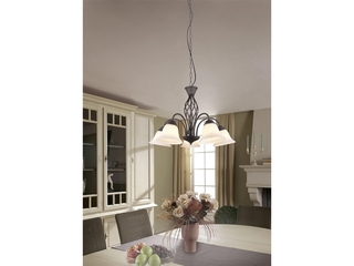 Trio Rustica Kroonluchter Roestkleur excl. 5x E14 3,5W – Plafondbevest