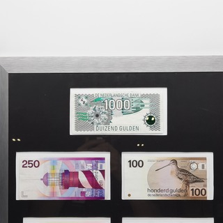 7x Guldenbiljet in lijst