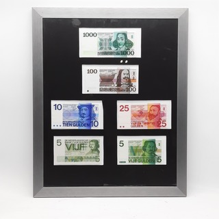 6x guldenbiljet in lijst