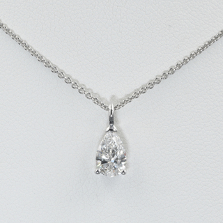 14k witgouden hanger met 1,00 ct peervormige diamant ( IGI Gecertifice