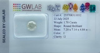 Natuurlijke diamant – 1,70ct, Round Brilliant, I, 2025