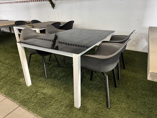 Tuintafel met glasplaat 160x100x73 cm met 4x tuinstoel