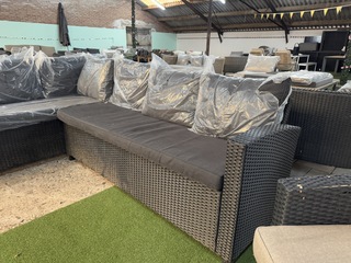 Loungebank 240×180 cm, zwart