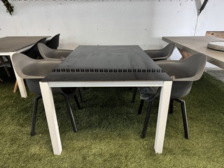 Tuintafel met glasplaat 160x100x73 cm met 4x tuinstoel