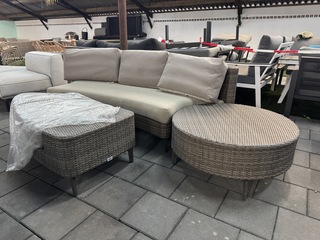 Loungebank met hocker en bijzettafel Artie