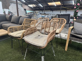 4x Rotan tuinstoel