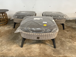 3x Hocker, voetenbank 72x62x32 cm, 4 Seasons Outdoor