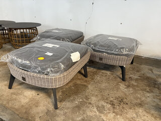 3x Hocker, voetenbank 72x62x32 cm, 4 Seasons Outdoor
