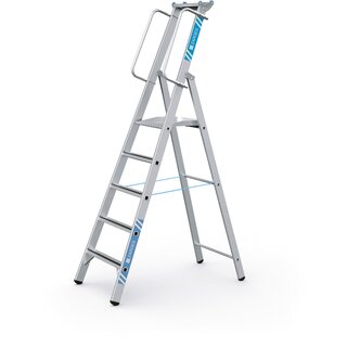Geribbelde staande sportladder met 5 treden Zarges, Meistertritt S 416