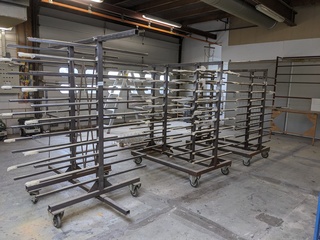 3x Droogrek, verrijdbaar