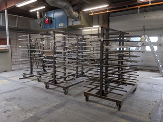 3x Droogrek, verrijdbaar