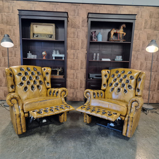 Fauteuil Chesterfield, Tremblay, geel