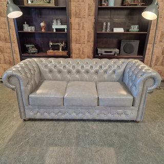 3-zits bank Chesterfield, Basic luxe , grijs