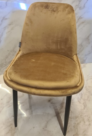 4x Eetkamerstoel velvet SanderZ, Bruin, 2025