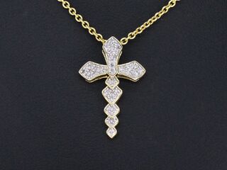 Gouden hanger met diamanten, excl. ketting